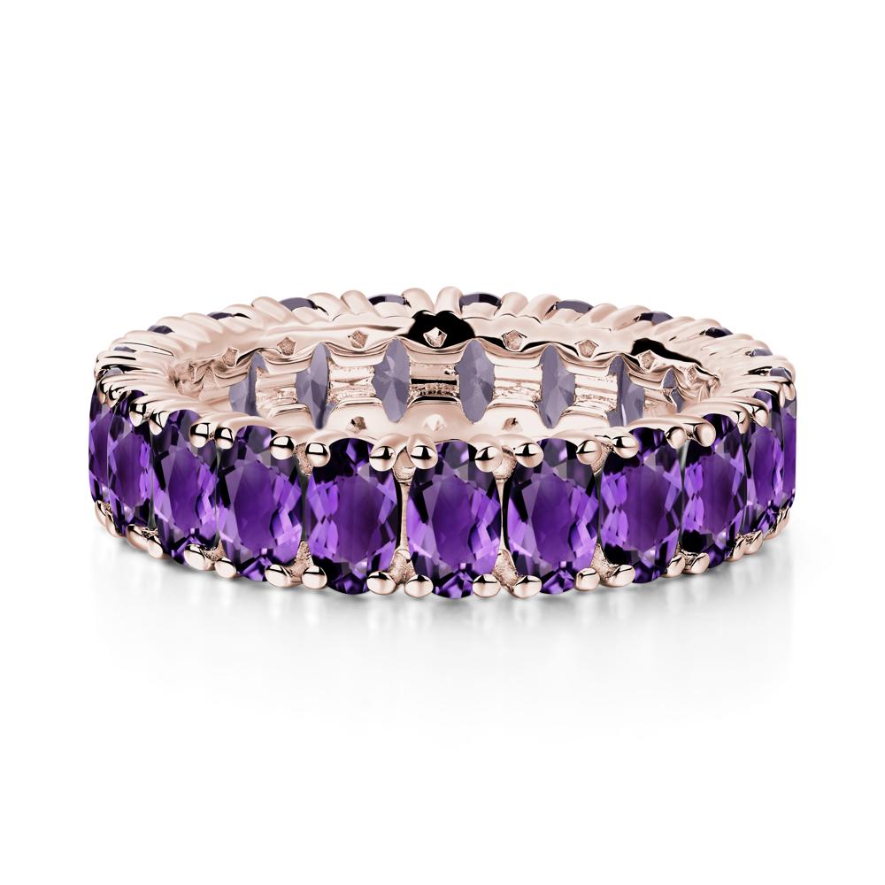 Amethyst Wide Wedding Band Ring - LUO Jewelry #metal_14k rose gold