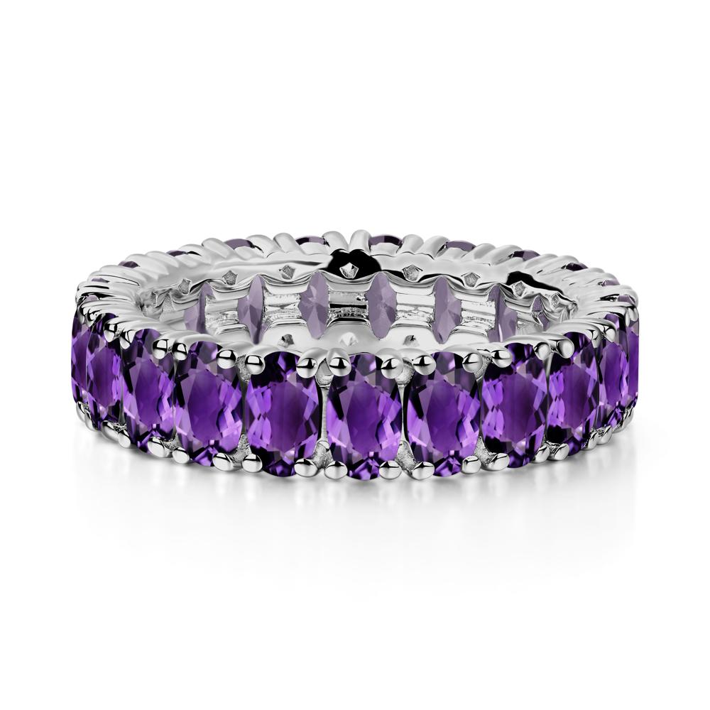 Amethyst Wide Wedding Band Ring - LUO Jewelry #metal_platinum
