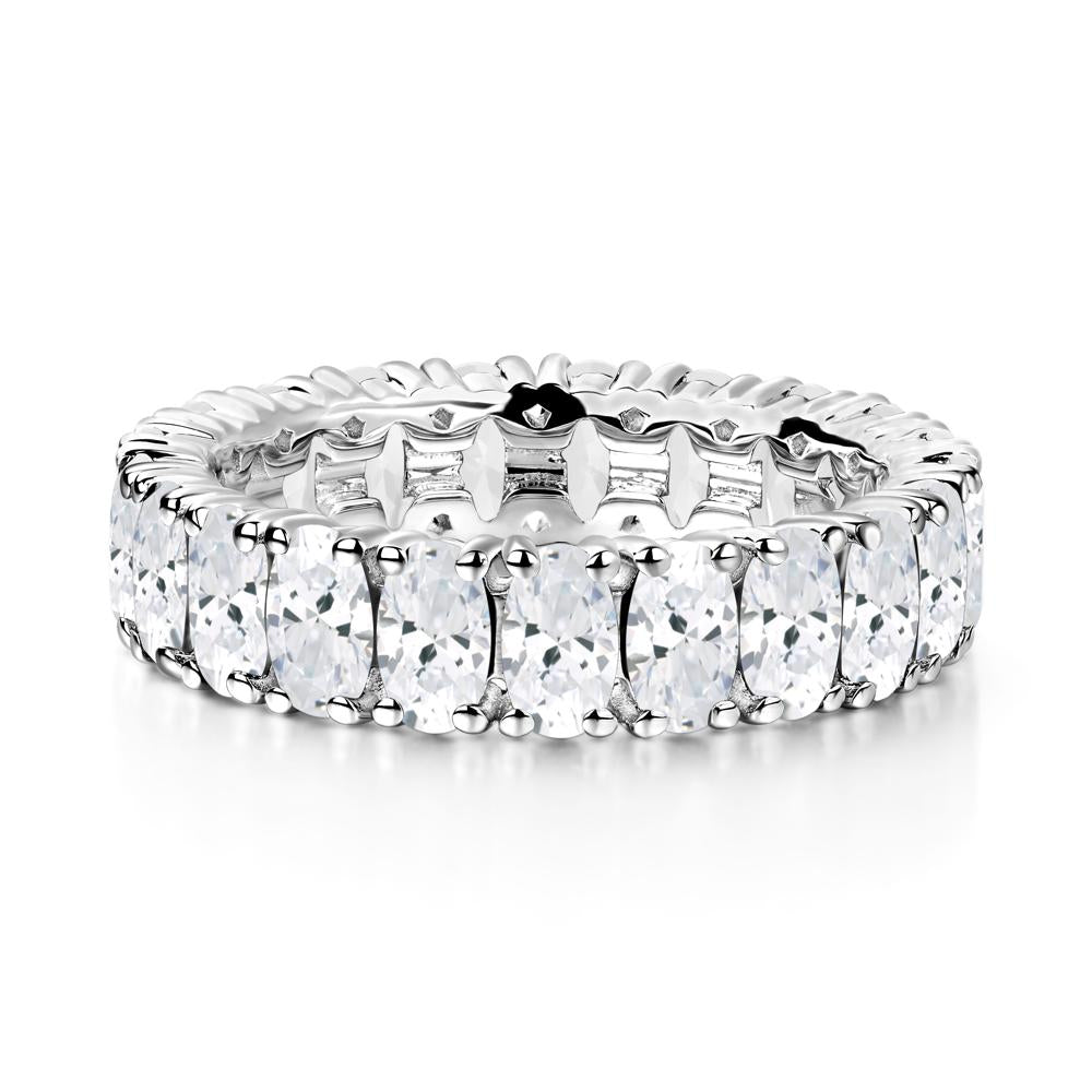 Cubic Zirconia Wide Band Eternity Ring - LUO Jewelry #metal_14k white gold