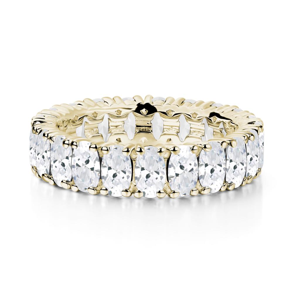 Cubic Zirconia Wide Band Eternity Ring - LUO Jewelry #metal_14k yellow gold