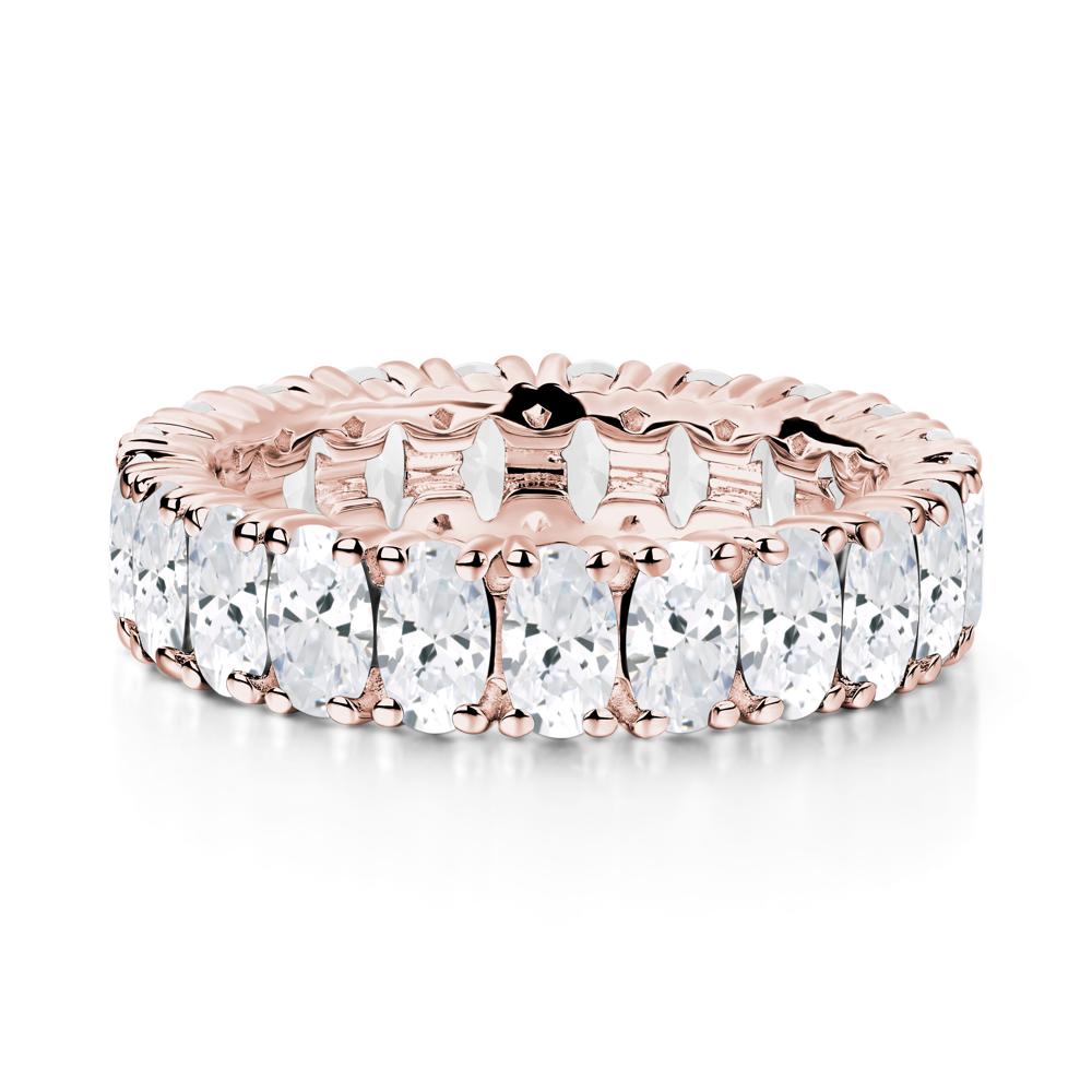 Cubic Zirconia Wide Band Eternity Ring - LUO Jewelry #metal_18k rose gold