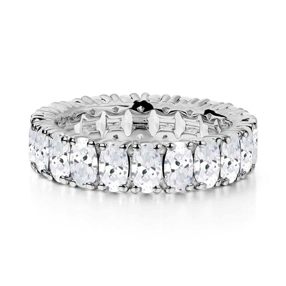 Cubic Zirconia Wide Band Eternity Ring - LUO Jewelry #metal_platinum