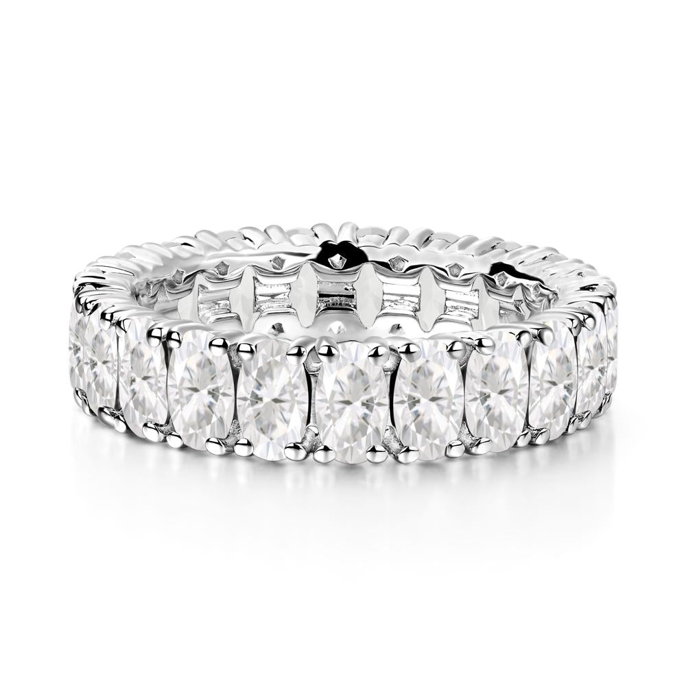 Oval Moissanite Eternity Band Ring - LUO Jewelry #metal_14k white gold