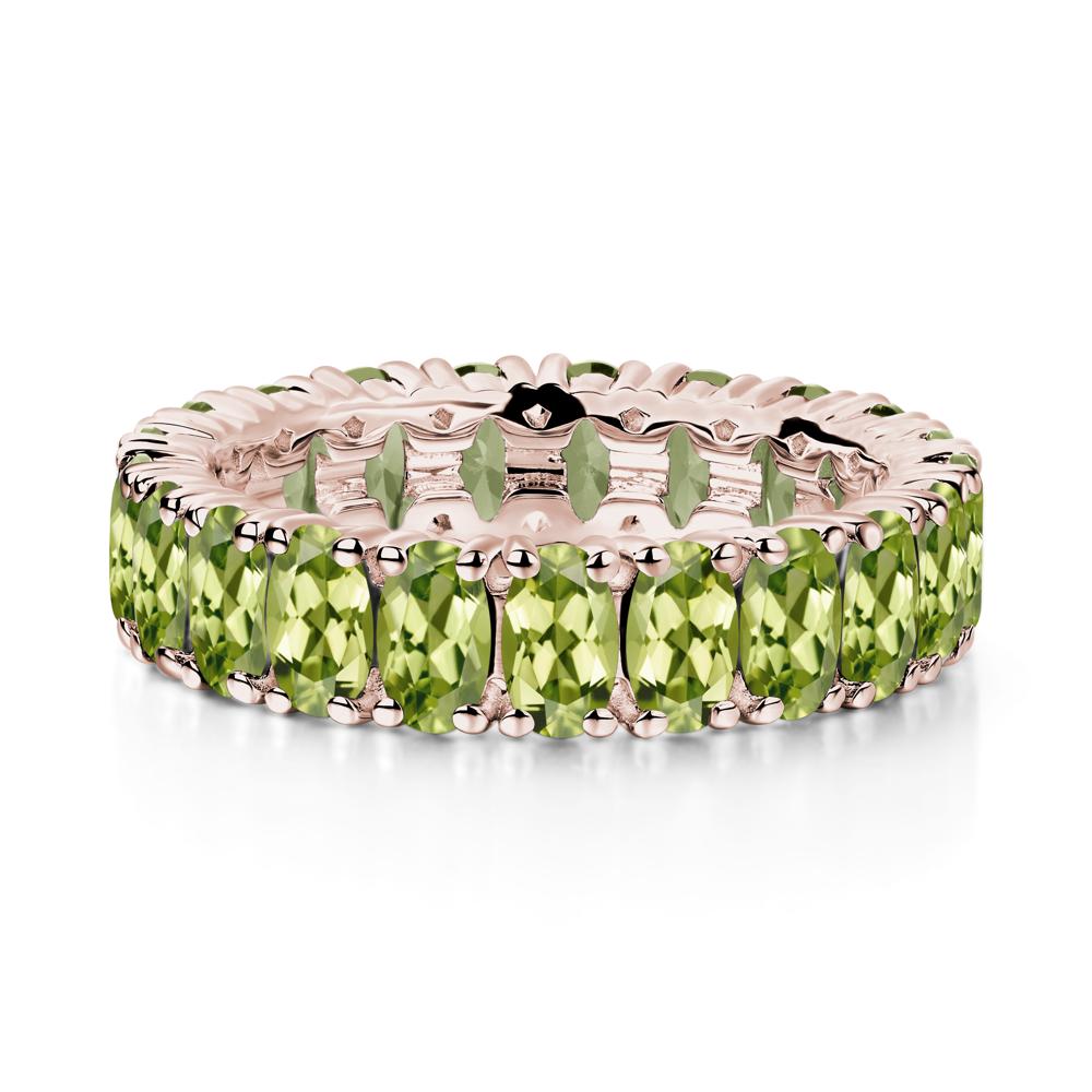 Oval Peridot Eternity Band Ring - LUO Jewelry #metal_14k rose gold