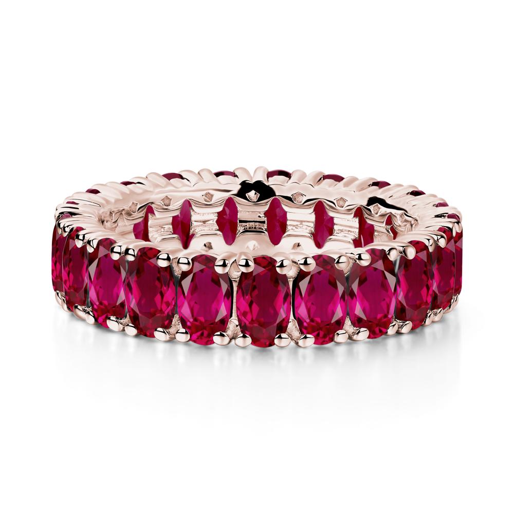 Oval Ruby Eternity Band Ring - LUO Jewelry #metal_14k rose gold