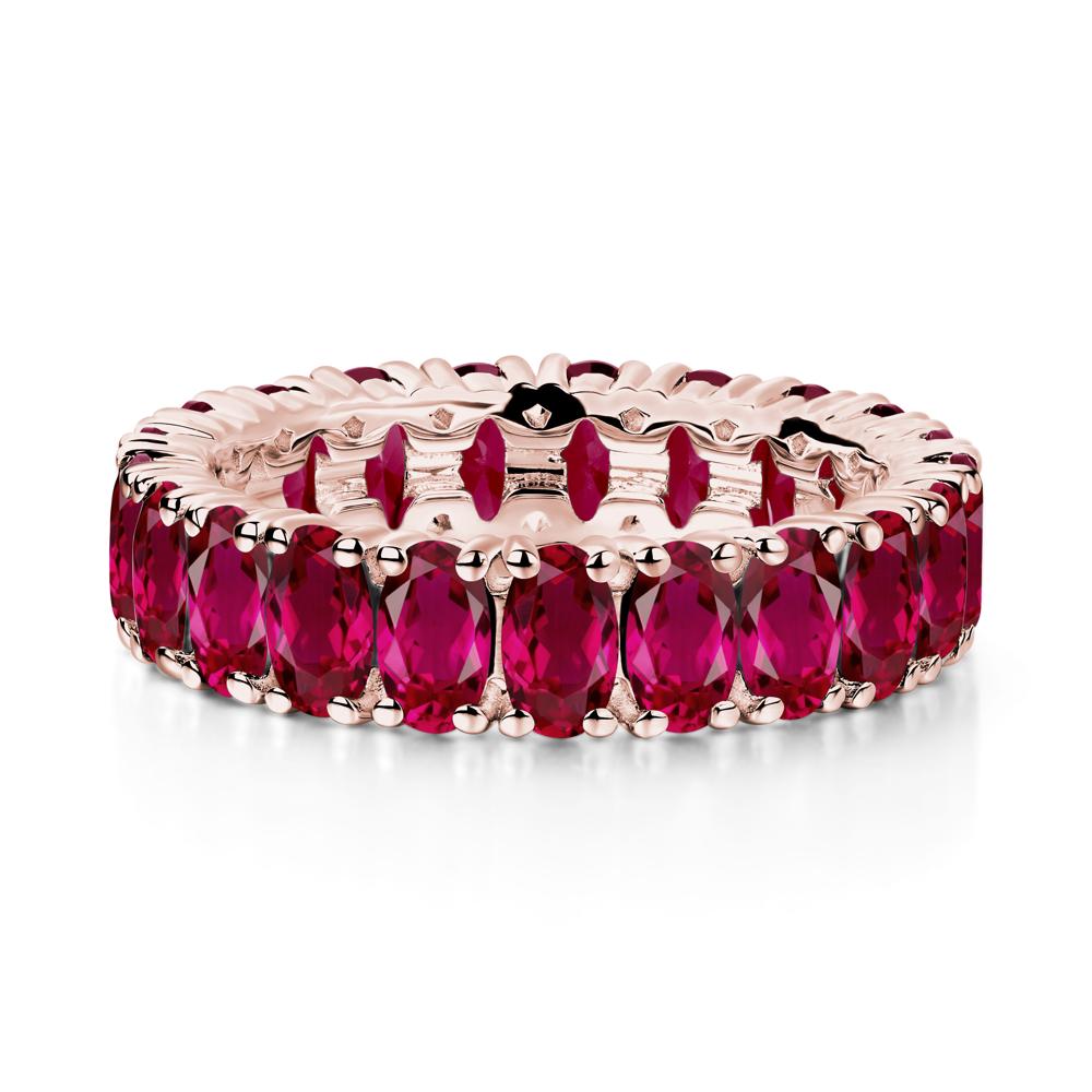 Oval Ruby Eternity Band Ring - LUO Jewelry #metal_18k rose gold