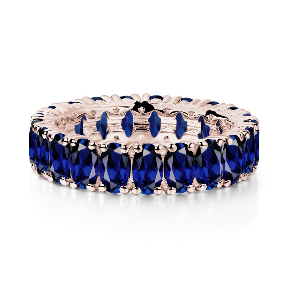 Oval Sapphire Eternity Band Ring - LUO Jewelry #metal_14k rose gold