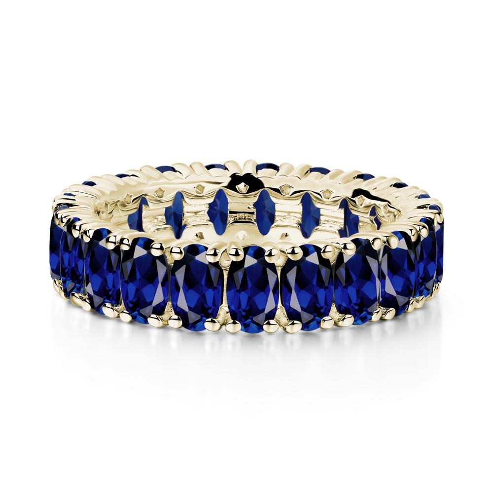 Oval Sapphire Eternity Band Ring - LUO Jewelry #metal_14k yellow gold
