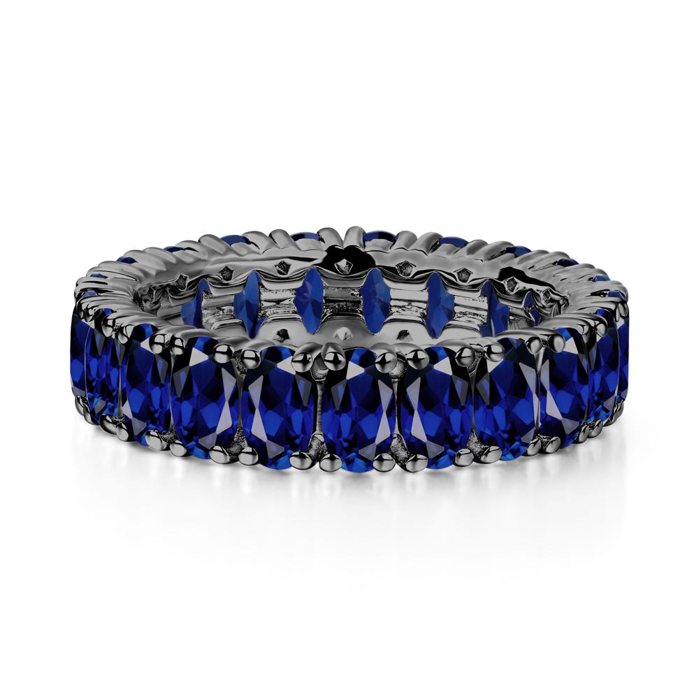 Oval Sapphire Eternity Band Ring - LUO Jewelry #metal_black finish sterling silver