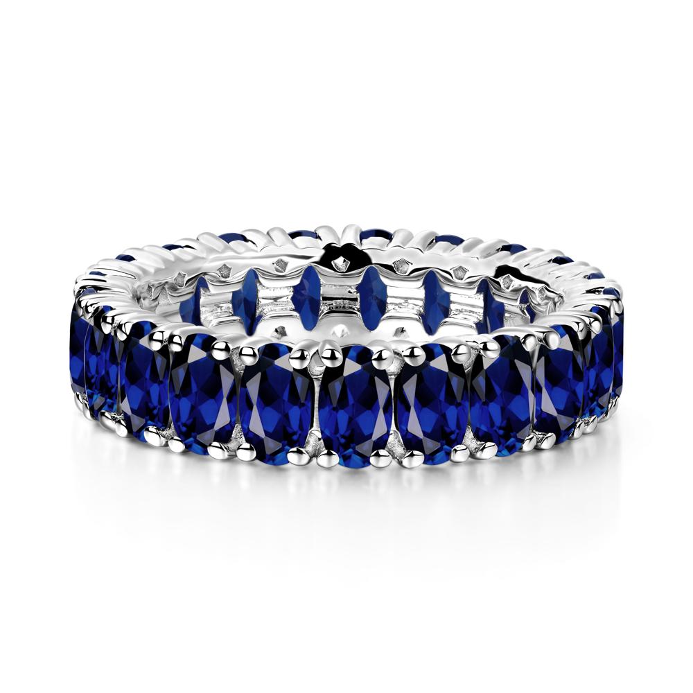 Oval Sapphire Eternity Band Ring - LUO Jewelry #metal_sterling silver