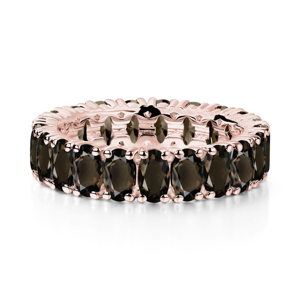 Smoky Quartz Wide Wedding Band Ring - LUO Jewelry #metal_18k rose gold