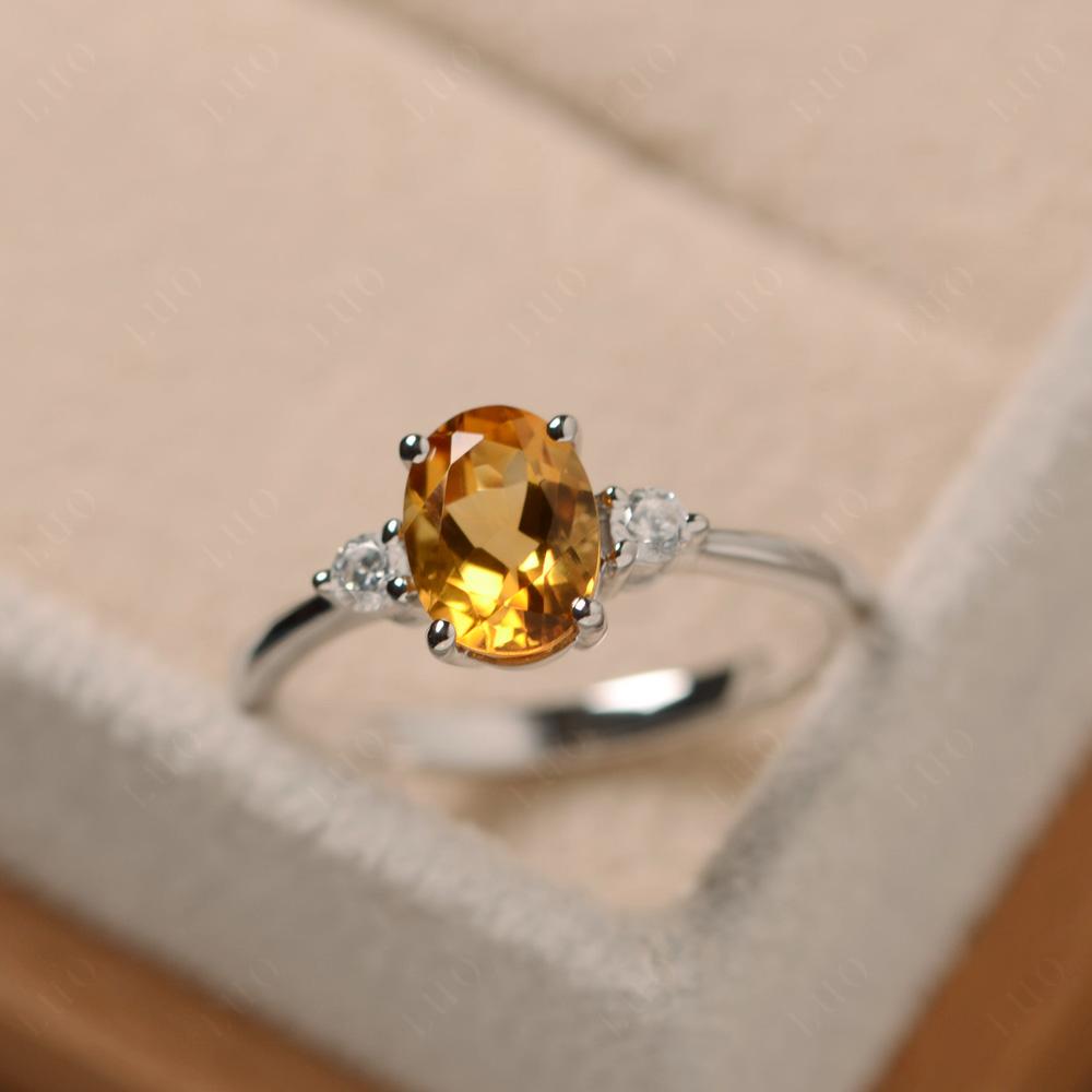 Trilogy Oval Citrine Ring - LUO Jewelry 