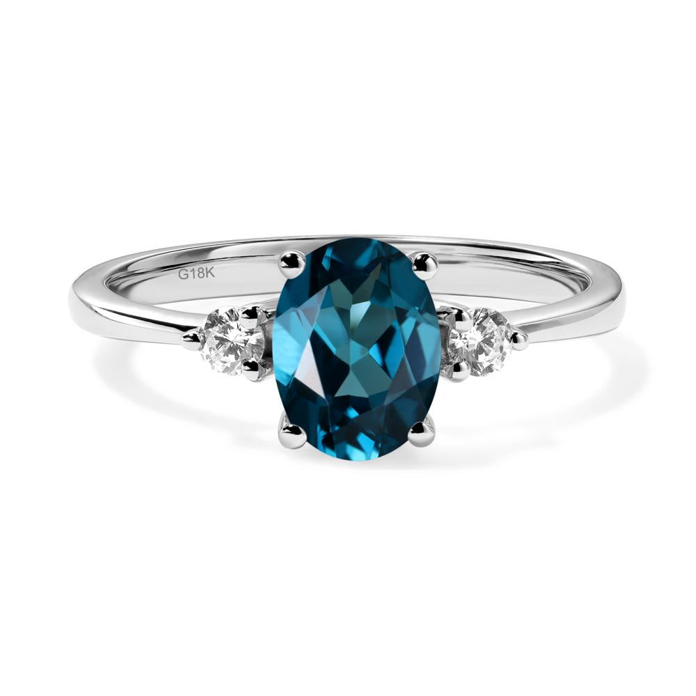 Trilogy Oval London Blue Topaz Ring - LUO Jewelry #metal_18k white gold