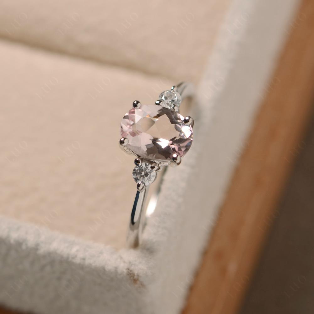 Trilogy Oval Morganite Ring - LUO Jewelry 