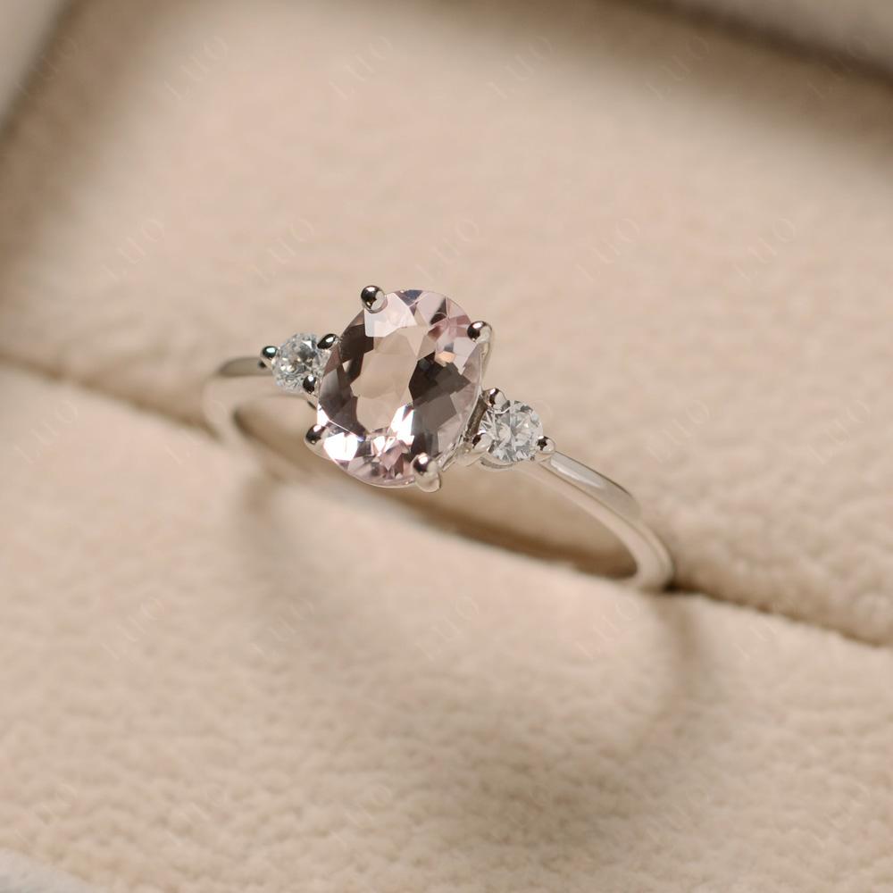 Trilogy Oval Morganite Ring - LUO Jewelry 