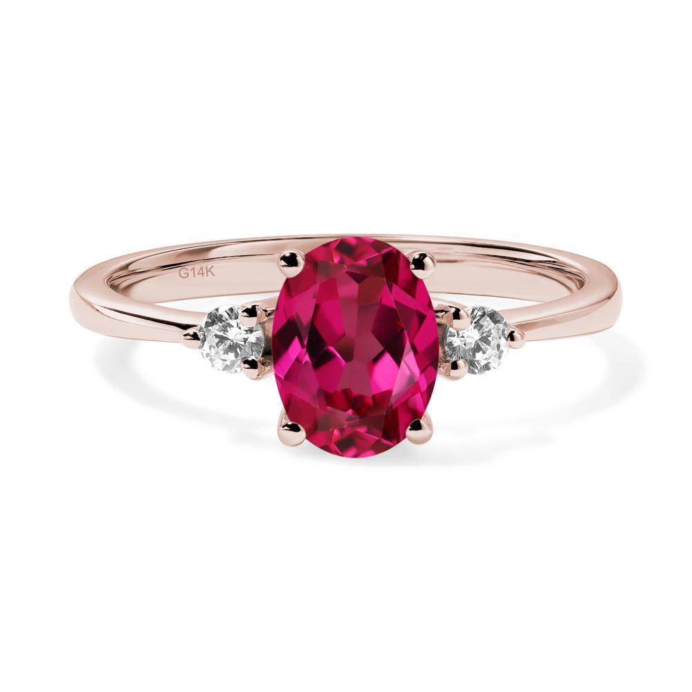 Trilogy Oval Ruby Ring - LUO Jewelry #metal_14k rose gold