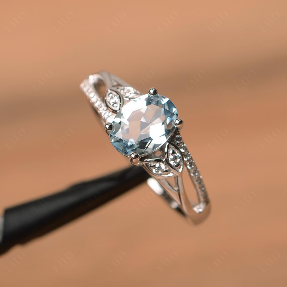 Oval Cut Aquamarine Ring - LUO Jewelry 