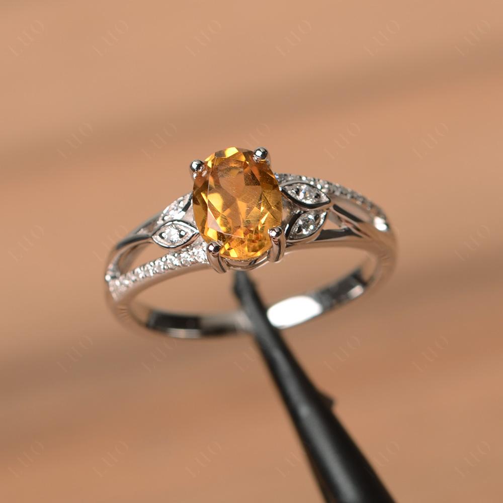 Oval Cut Citrine Ring - LUO Jewelry 