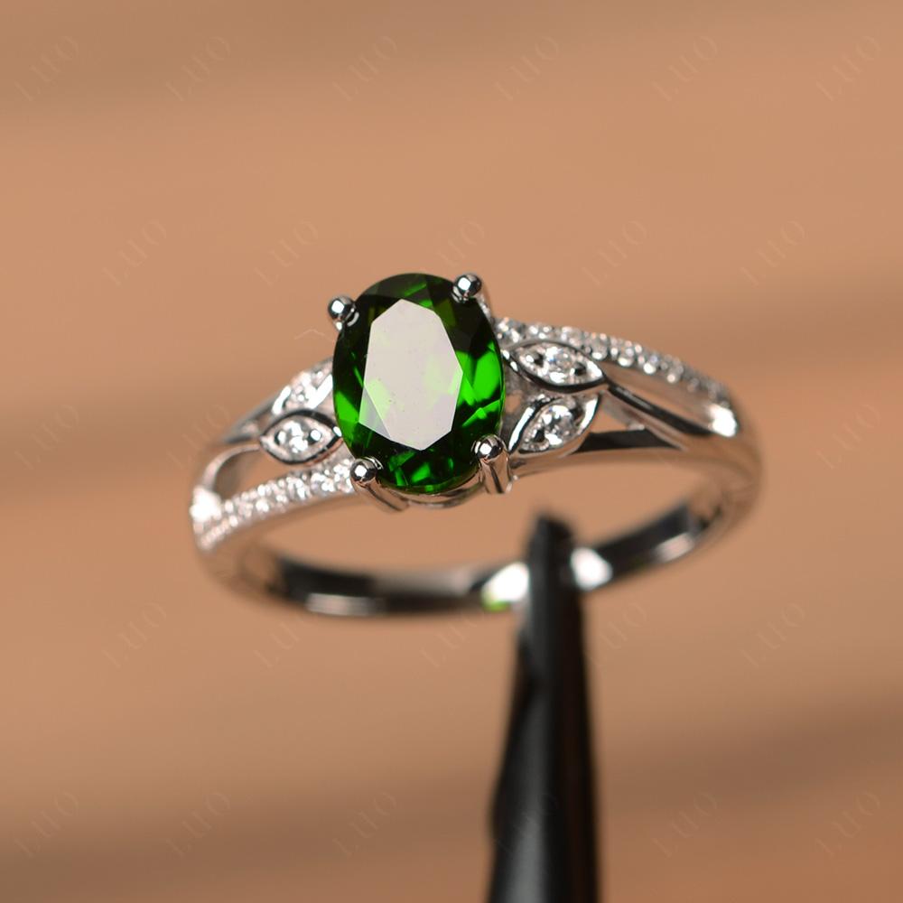 Oval Cut Diopside Ring - LUO Jewelry 