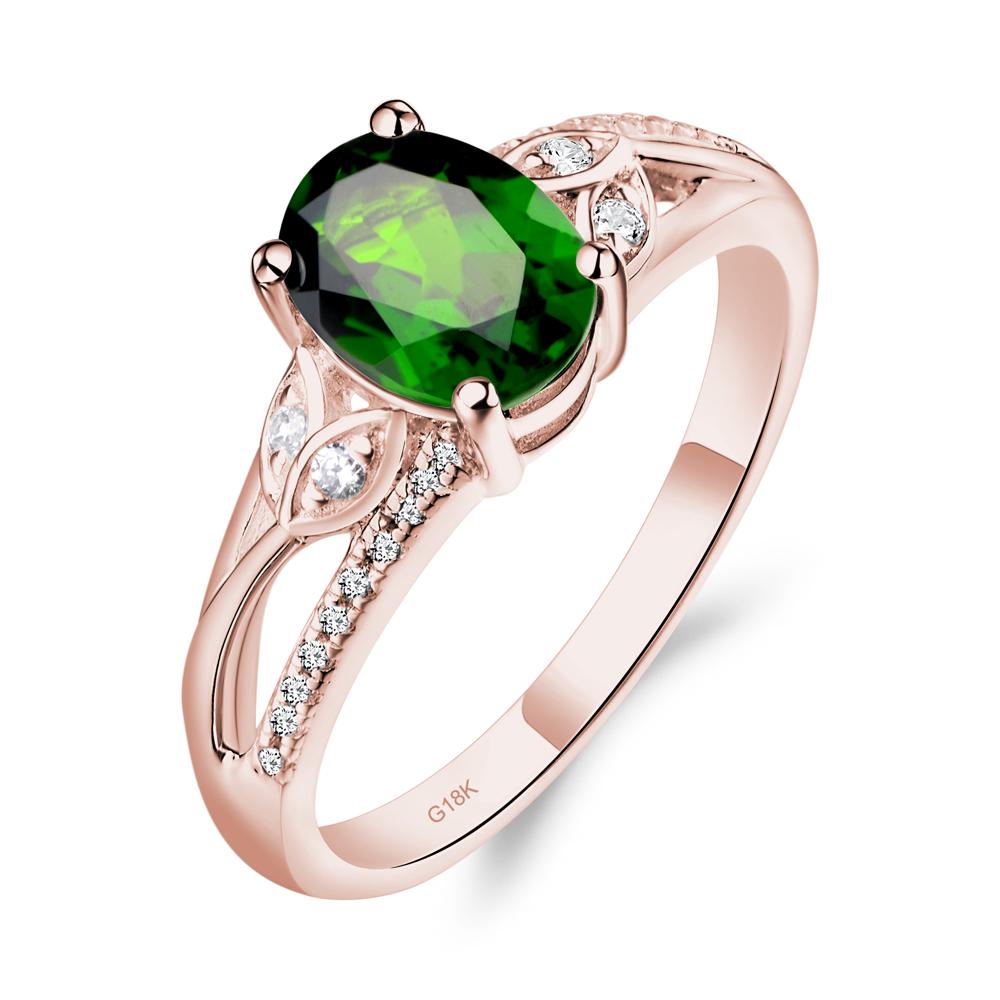 Oval Cut Diopside Ring - LUO Jewelry #metal_18k rose gold