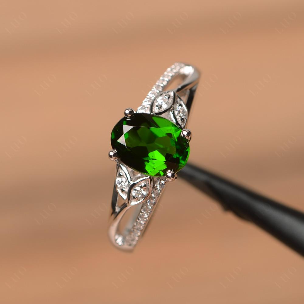Oval Cut Diopside Ring - LUO Jewelry 