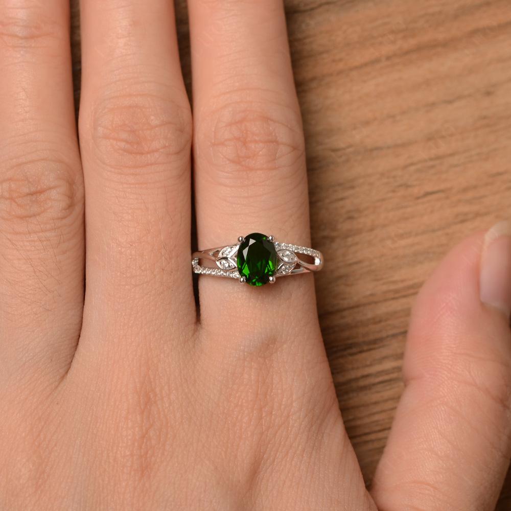 Oval Cut Diopside Ring - LUO Jewelry 