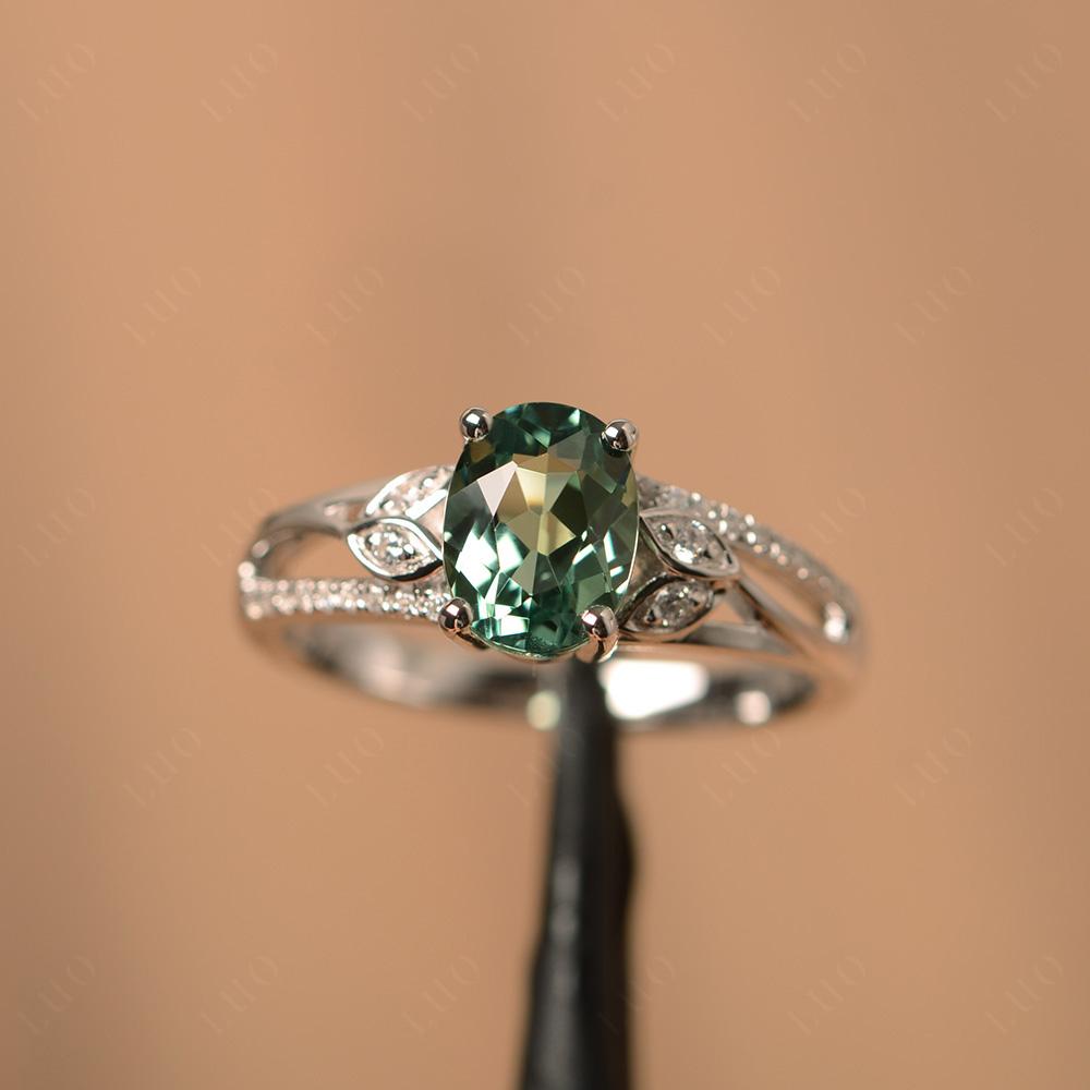 Oval Cut Green Sapphire Ring - LUO Jewelry 