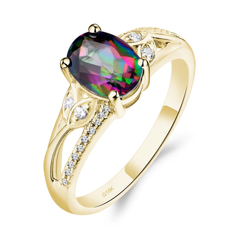 Oval Cut Mystic Topaz Ring - LUO Jewelry #metal_18k yellow gold