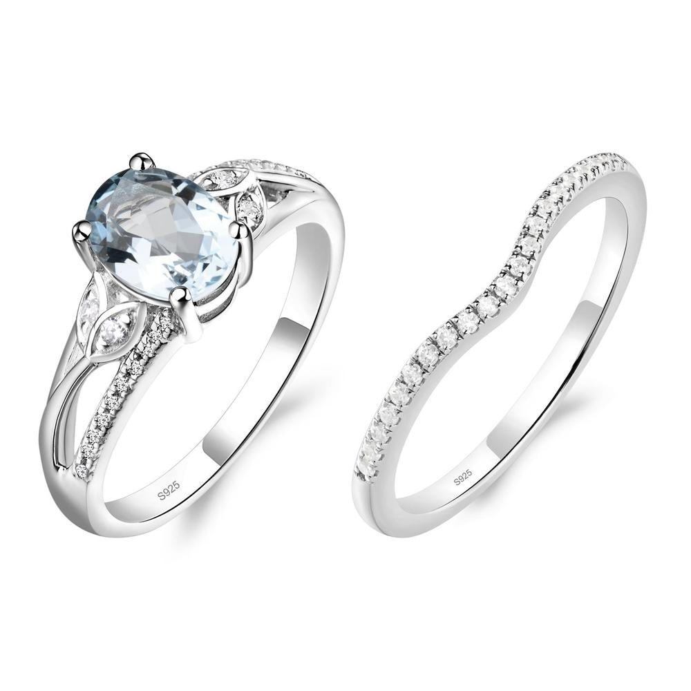 Oval Cut Aquamarine Ring - LUO Jewelry #metal_sterling silver