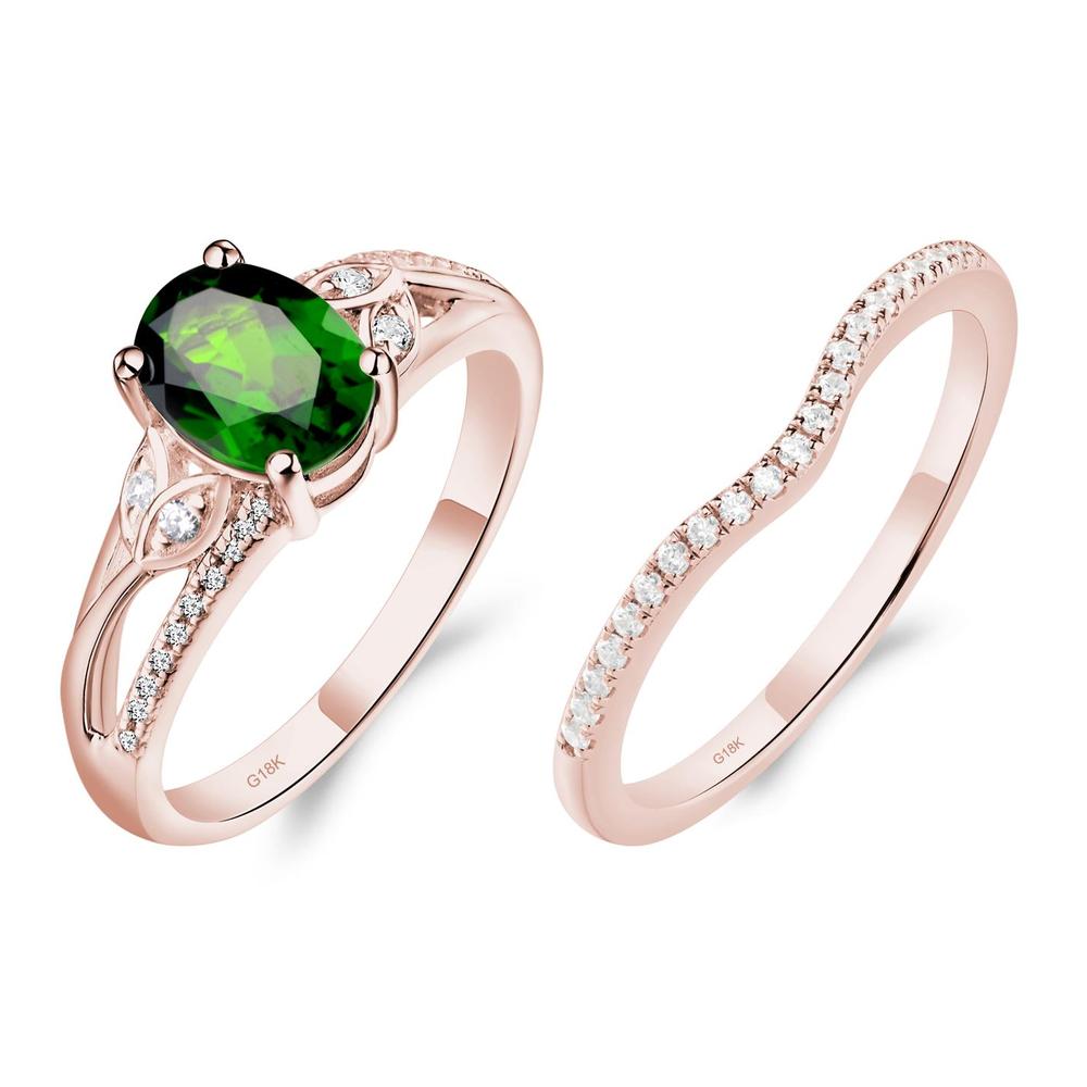 Oval Cut Diopside Ring - LUO Jewelry #metal_18k rose gold