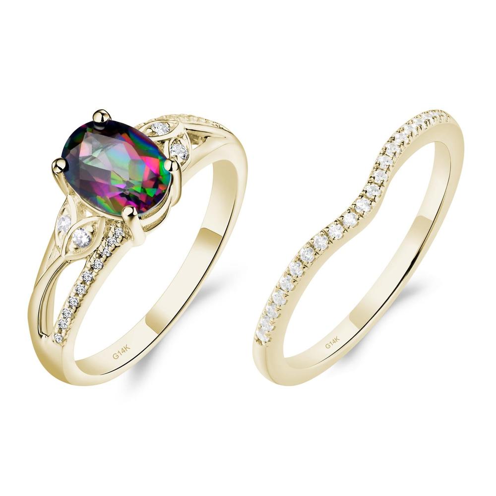 Oval Cut Mystic Topaz Ring - LUO Jewelry #metal_14k yellow gold