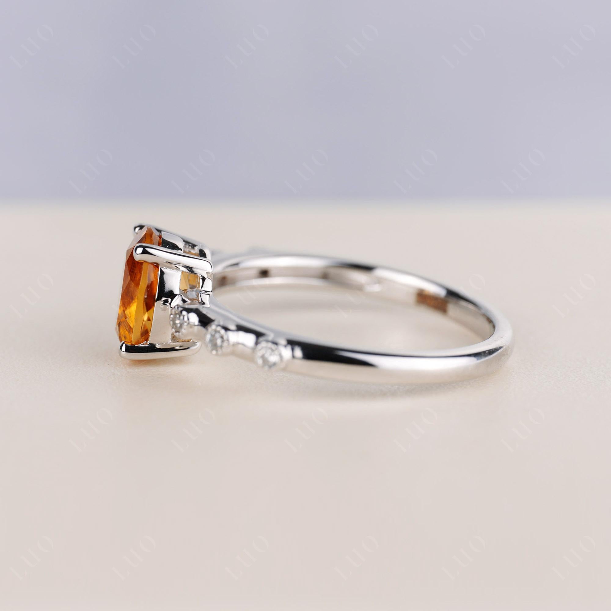 Antique Oval Cut Citrine Ring - LUO Jewelry 