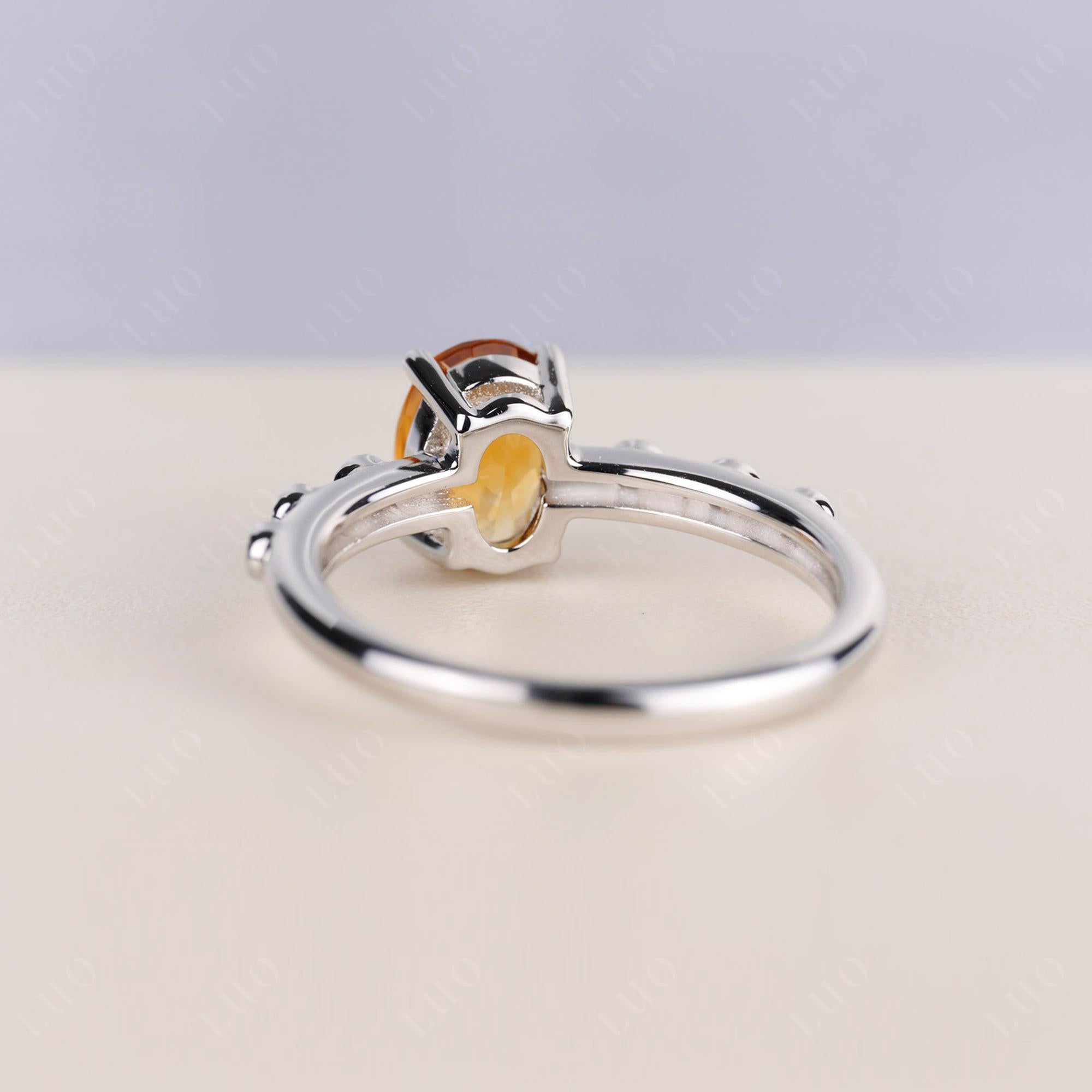 Antique Oval Cut Citrine Ring - LUO Jewelry 