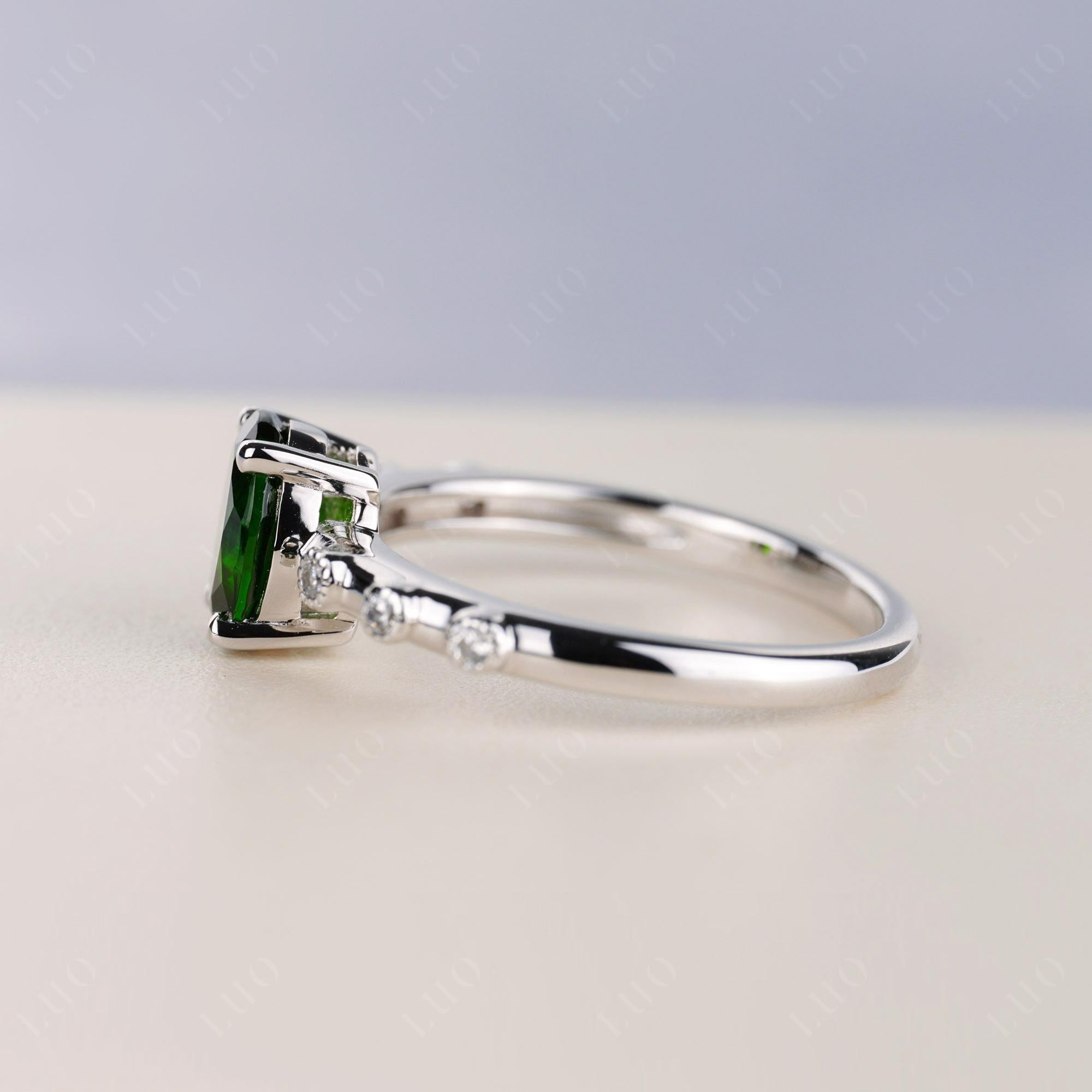 Antique Oval Cut Diopside Ring - LUO Jewelry 