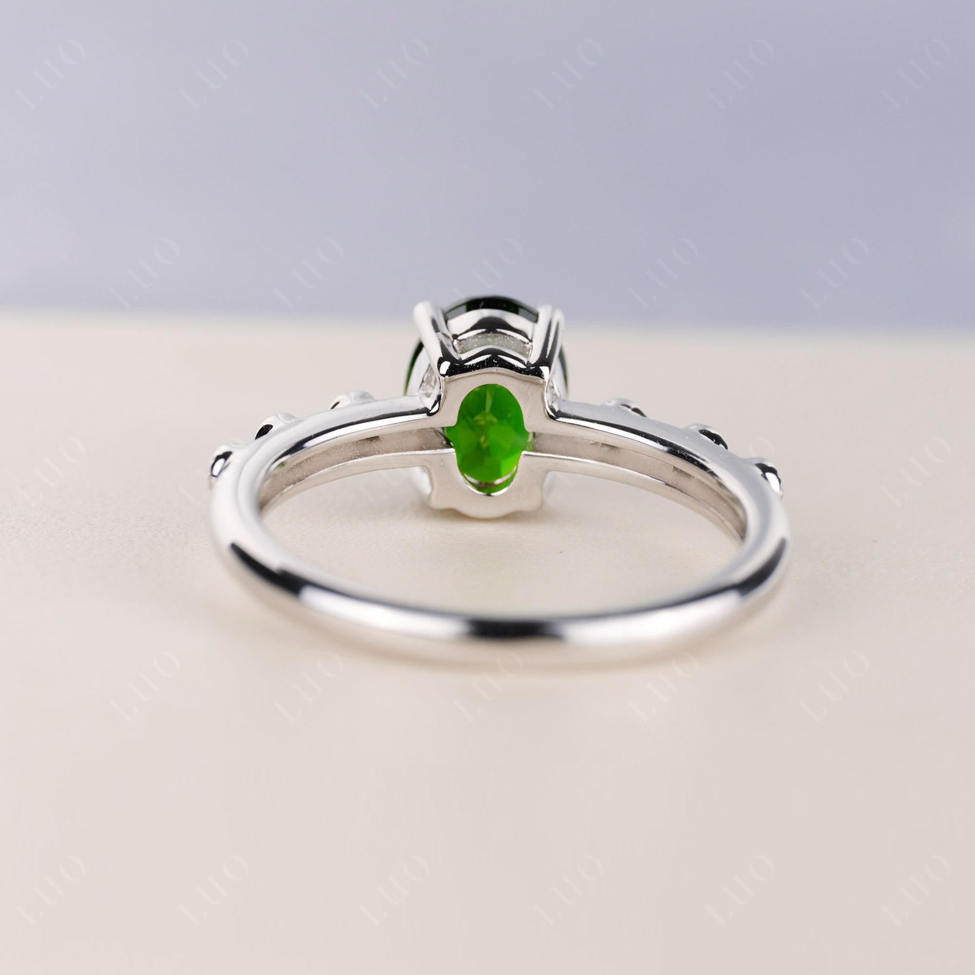 Antique Oval Cut Diopside Ring - LUO Jewelry 