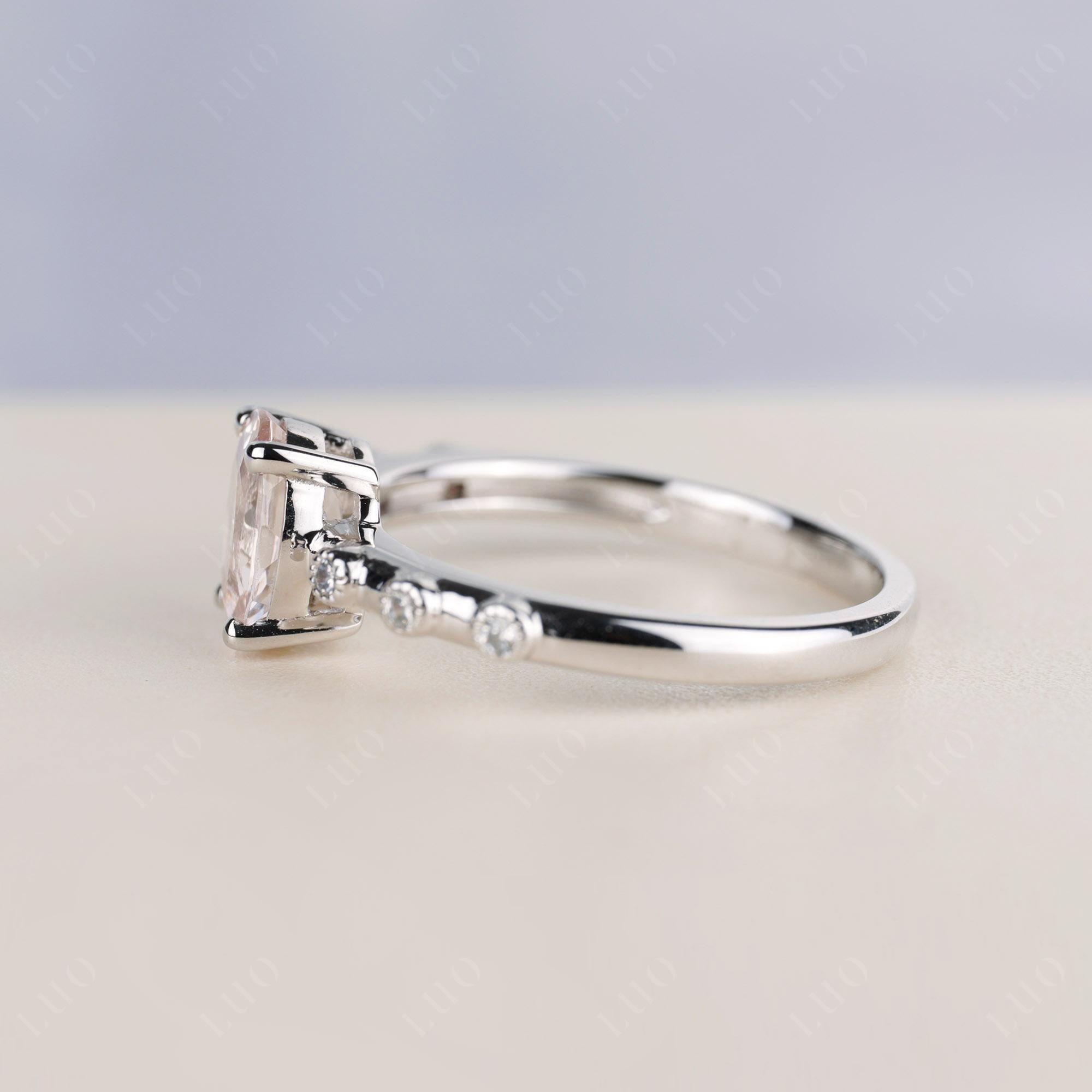 Antique Oval Cut Morganite Ring - LUO Jewelry 