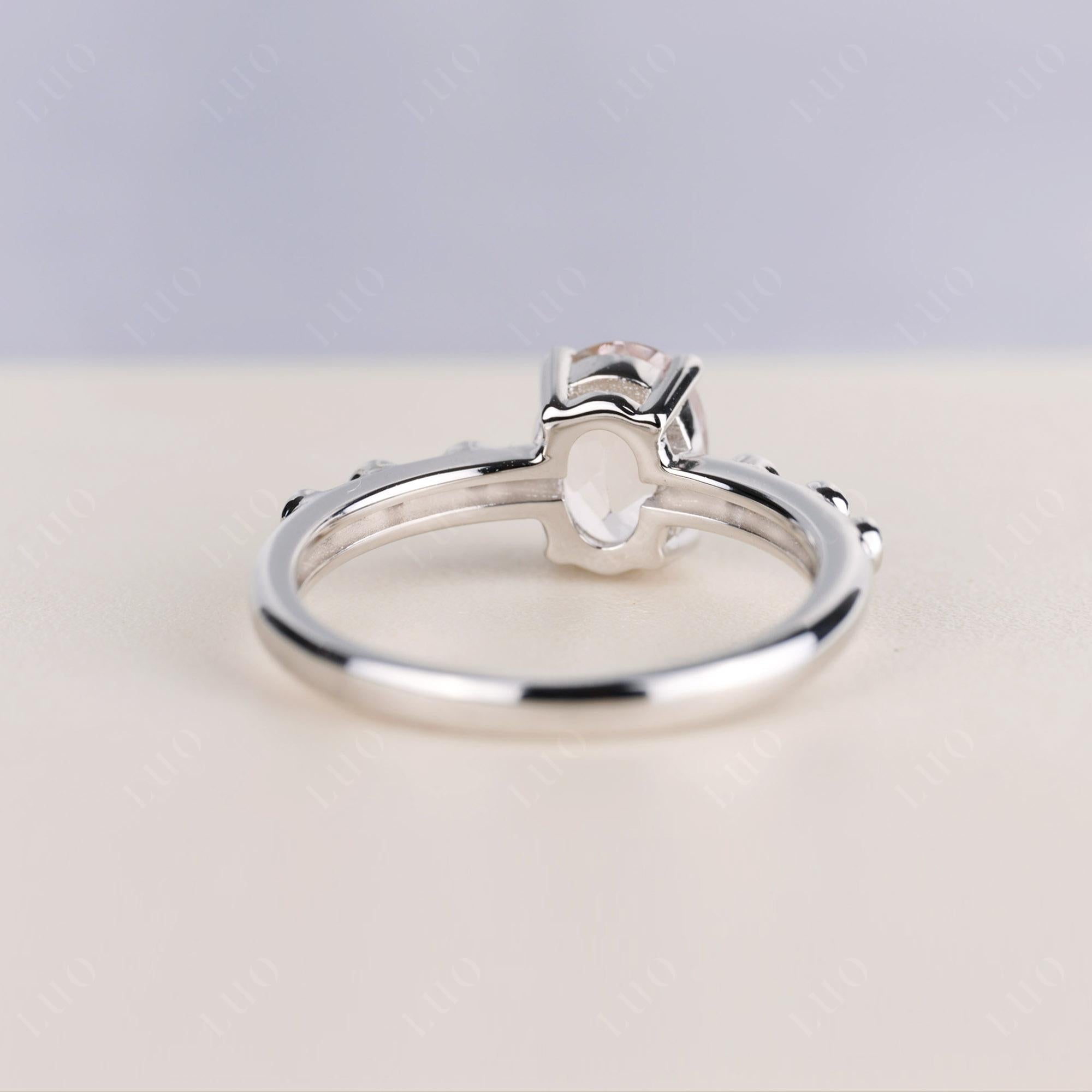 Antique Oval Cut Morganite Ring - LUO Jewelry 