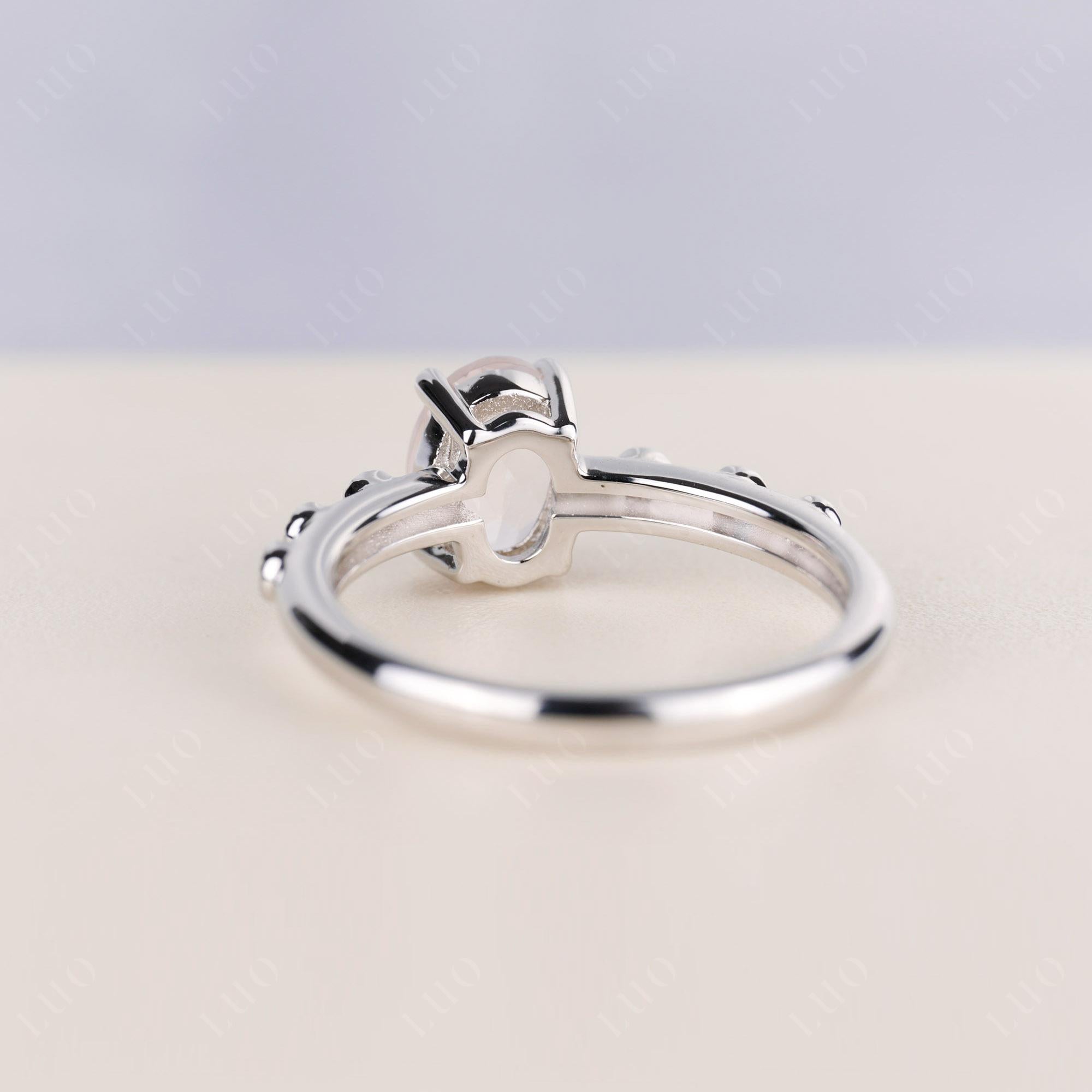 Antique Oval Cut Rose Quartz Ring - LUO Jewelry 