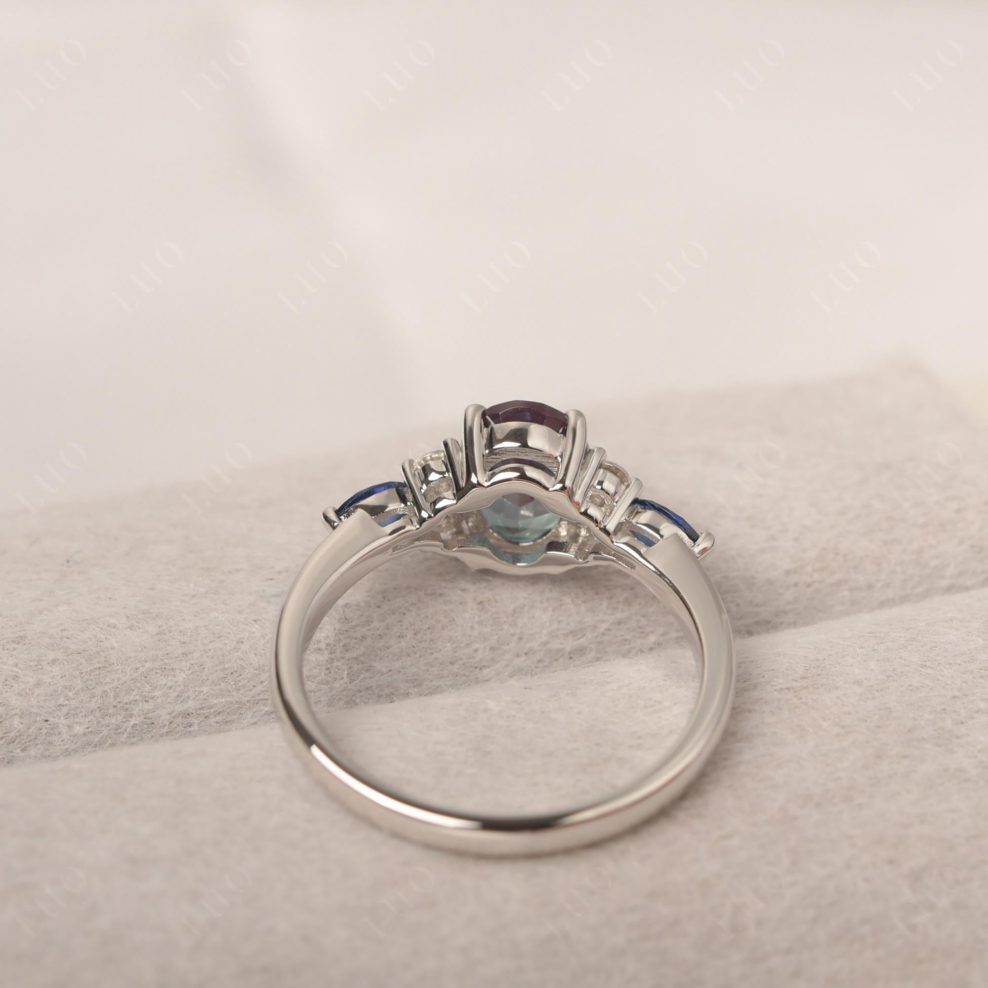 Simple Oval Alexandrite Engagement Ring - LUO Jewelry 