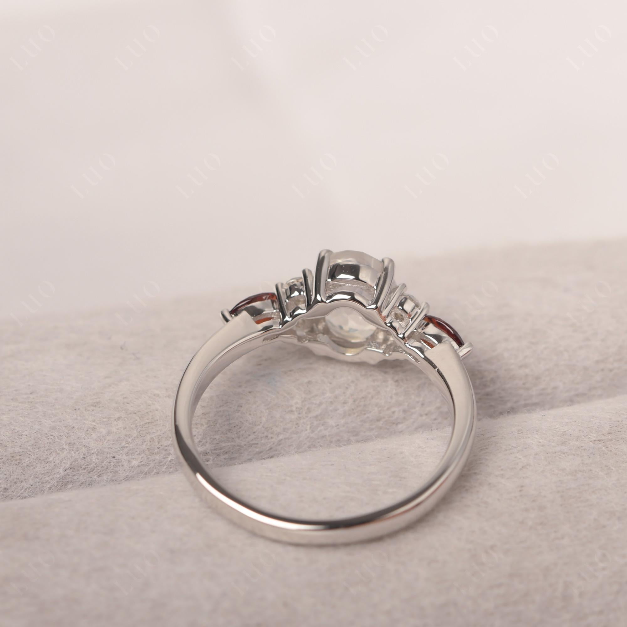 Simple Oval Moonstone Engagement Ring - LUO Jewelry 