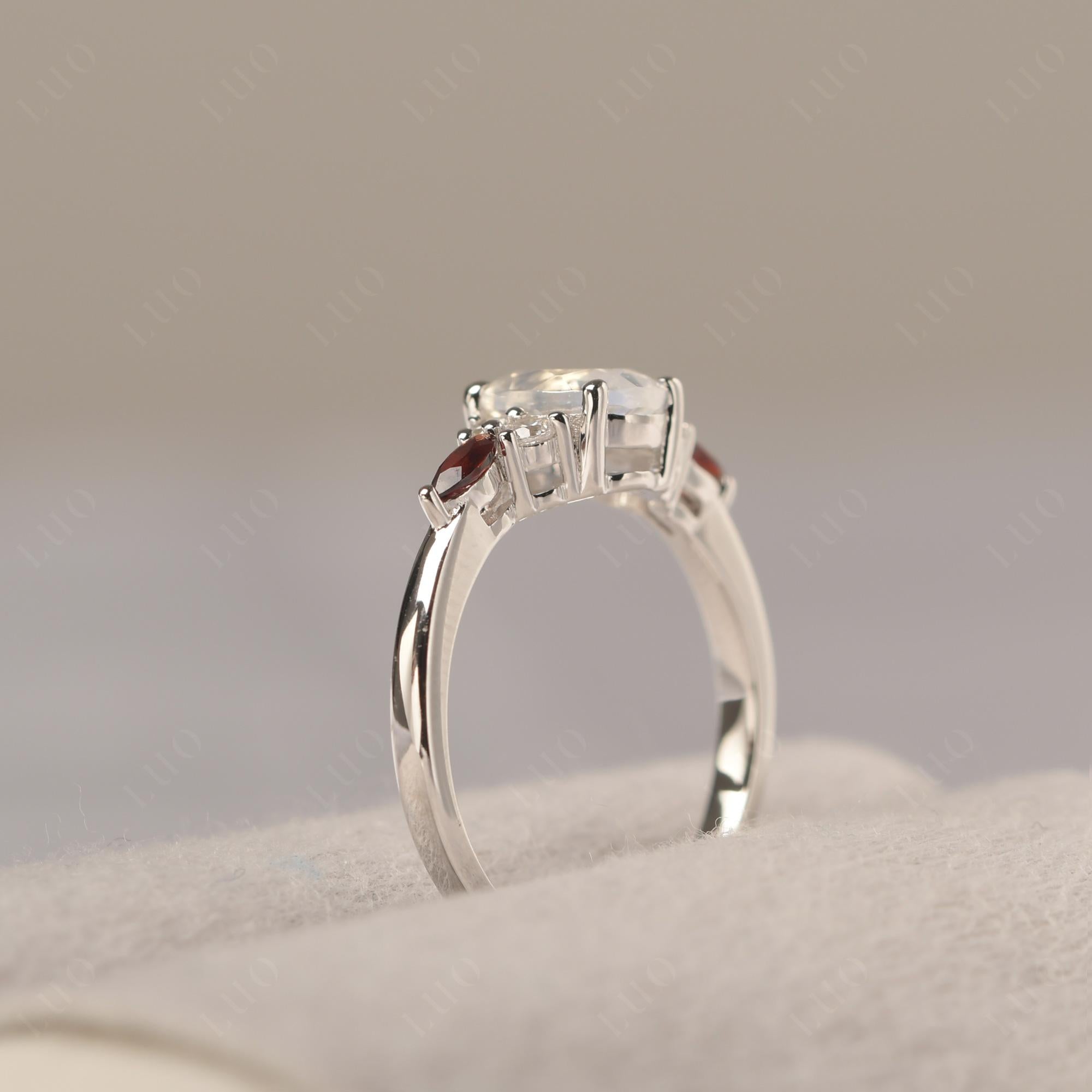 Simple Oval Moonstone Engagement Ring - LUO Jewelry 