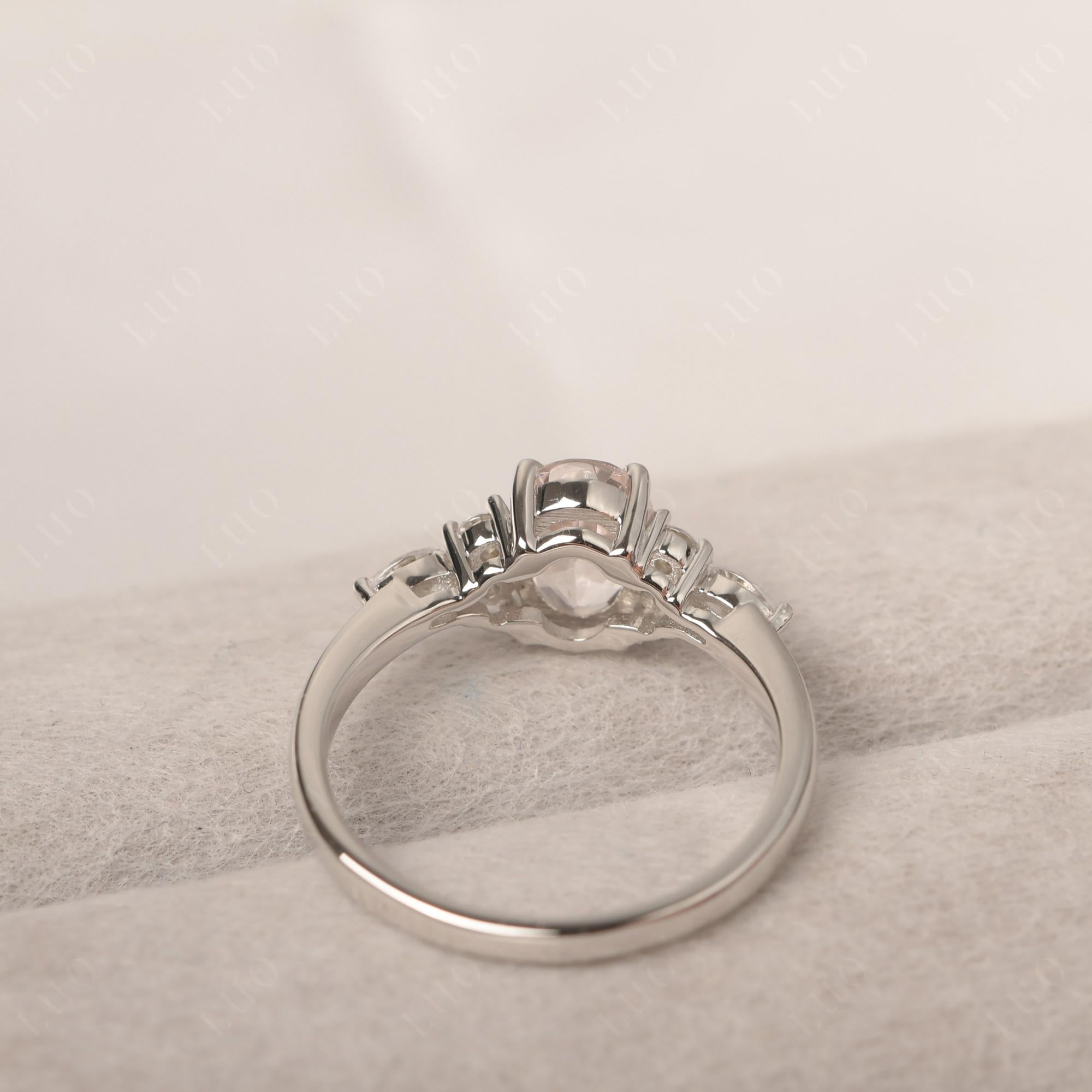 Simple Oval Morganite Engagement Ring - LUO Jewelry 