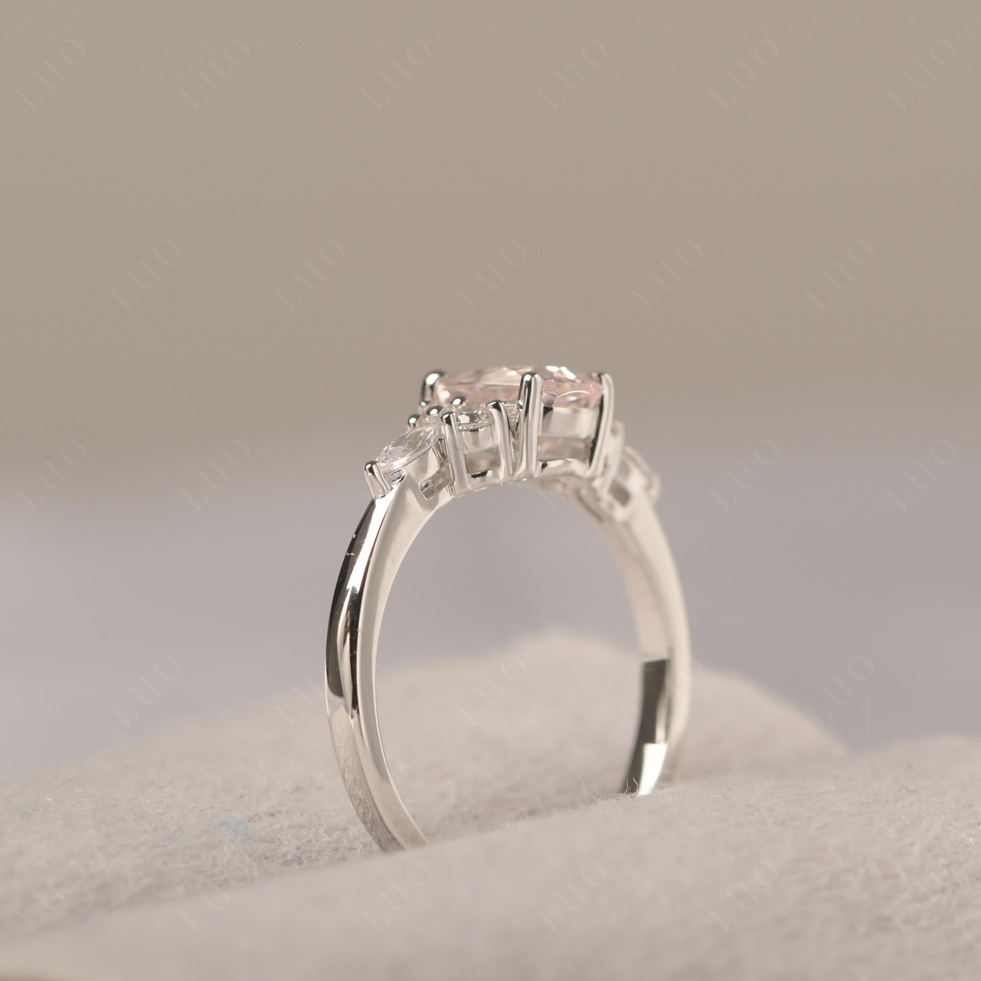 Simple Oval Morganite Engagement Ring - LUO Jewelry 