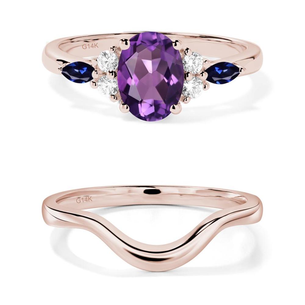 Simple Oval Amethyst Engagement Ring - LUO Jewelry #metal_xxxxx