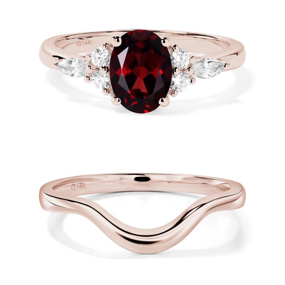 Simple Oval Garnet Engagement Ring - LUO Jewelry #metal_xxxxx