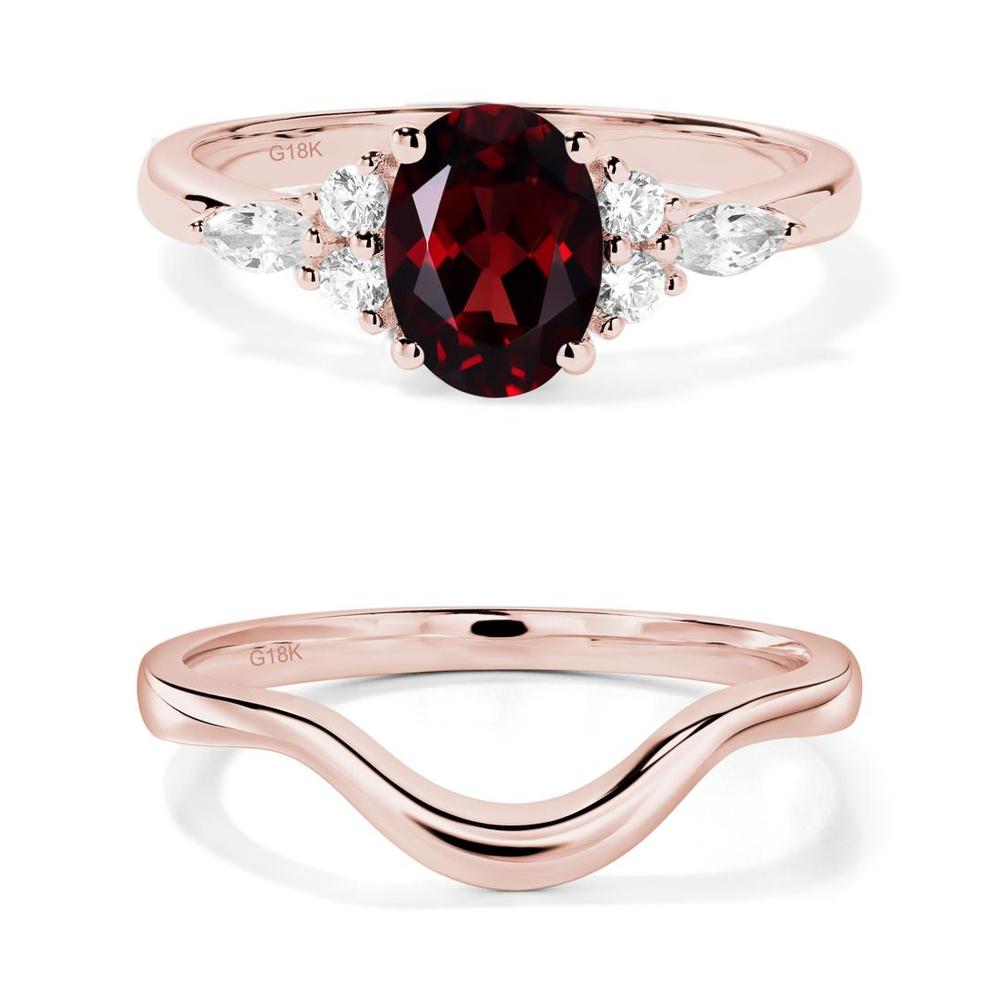Simple Oval Garnet Engagement Ring - LUO Jewelry #metal_xxxxx