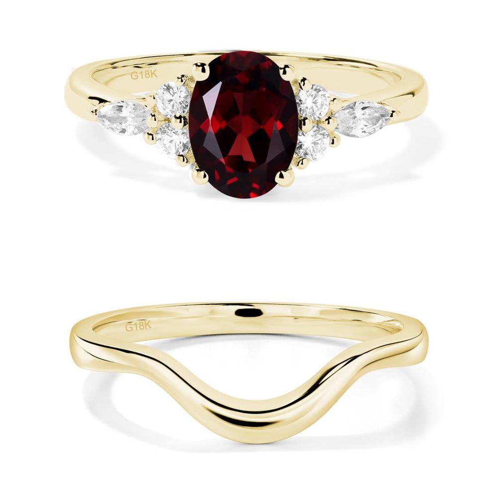 Simple Oval Garnet Engagement Ring - LUO Jewelry #metal_xxxxx