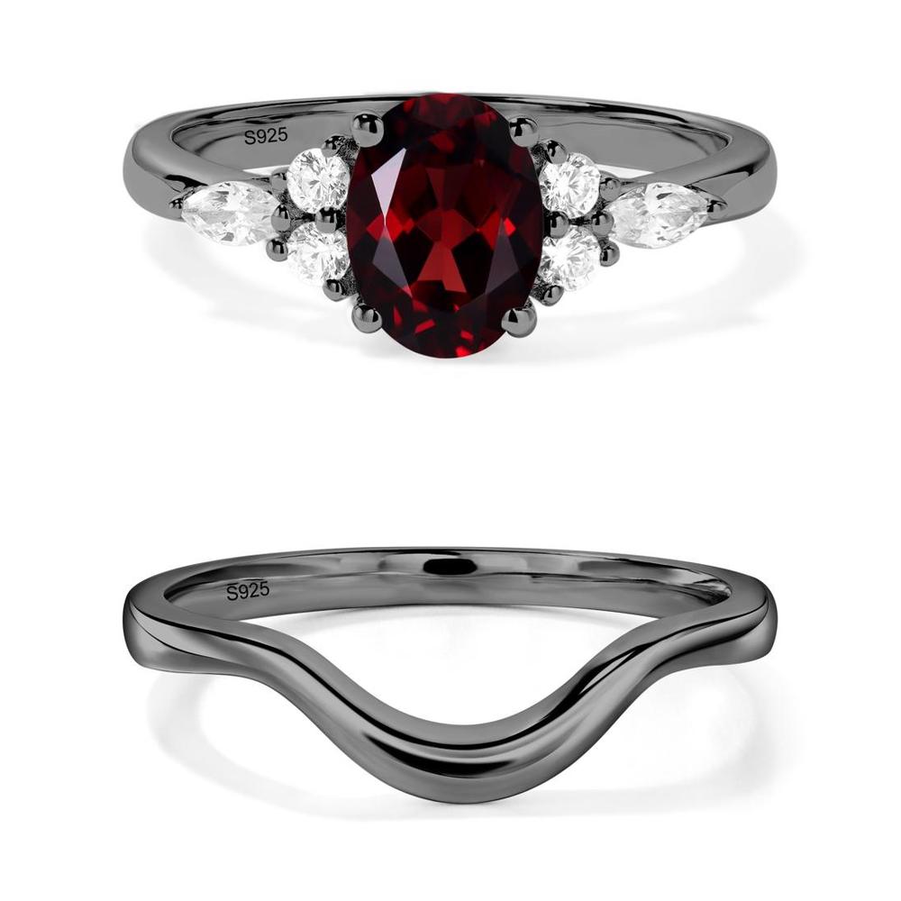 Simple Oval Garnet Engagement Ring - LUO Jewelry #metal_xxxxx