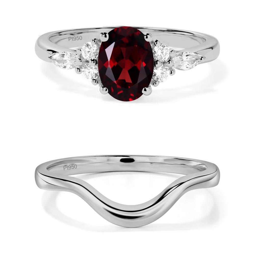 Simple Oval Garnet Engagement Ring - LUO Jewelry #metal_xxxxx