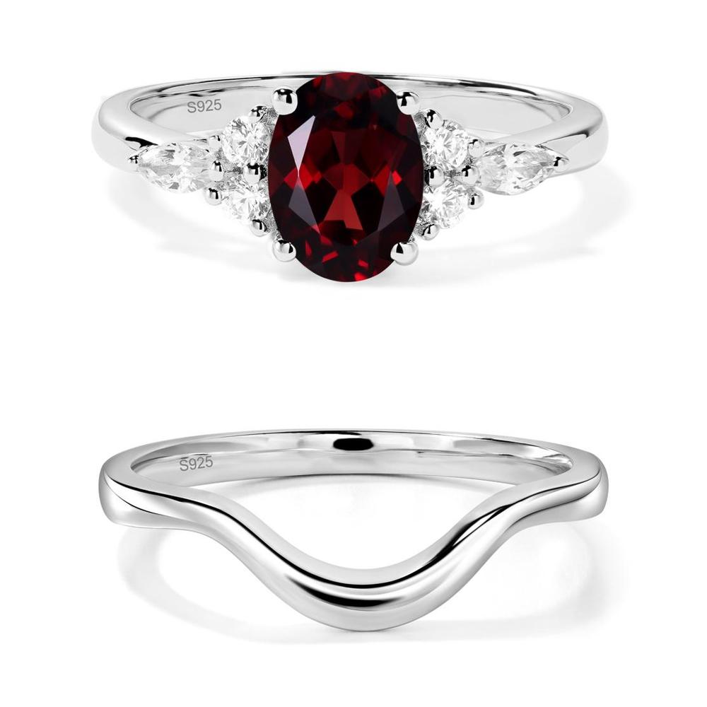 Simple Oval Garnet Engagement Ring - LUO Jewelry #metal_xxxxx
